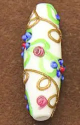 Ethnic Murano Handmade Lampwork Glass Beads (2pcs 13mm*42mm)