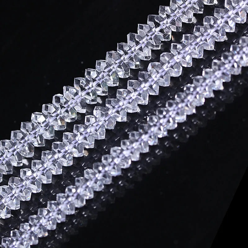 Natural Clear Quartz Rondelle Bead Strand