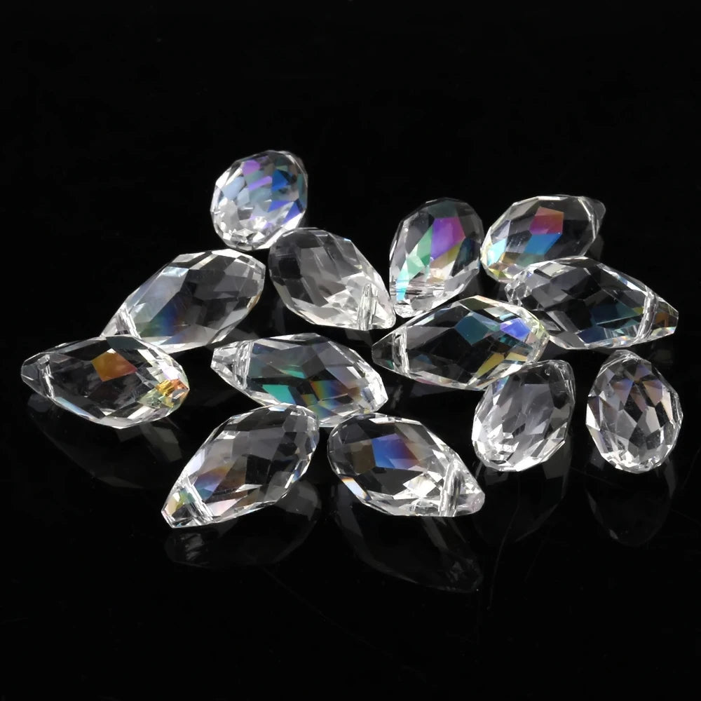 Clear AB Teardrop Glass Bead Strand