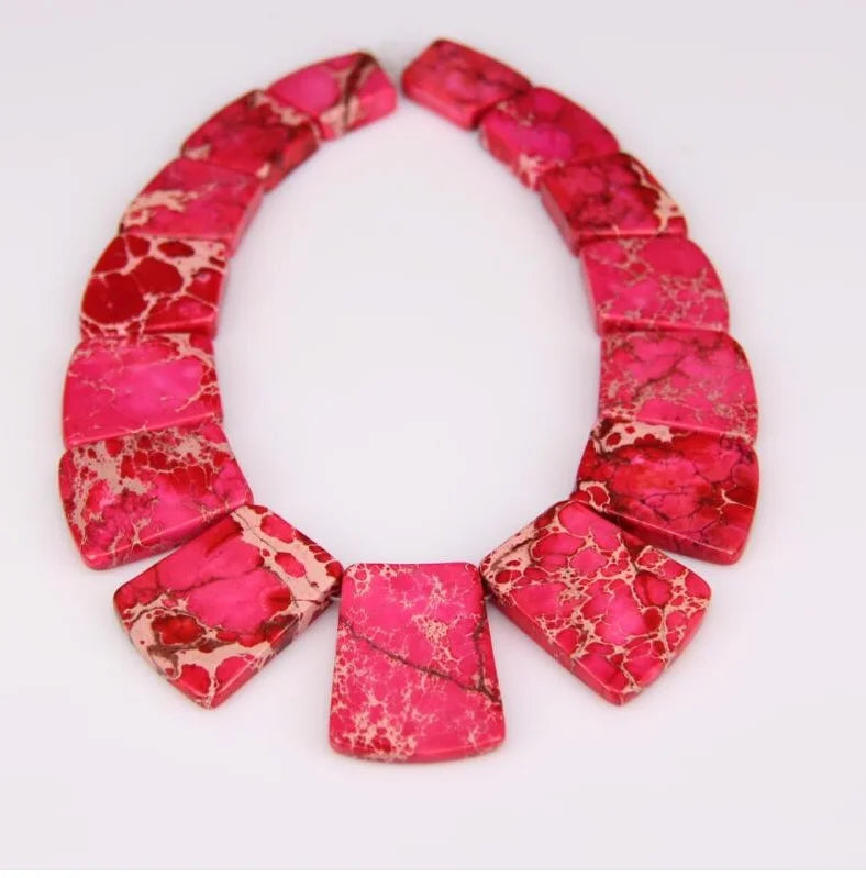 HQ Sea Sediment Stone Graduated Flat Square Bead Strand (17-35x25-28mm)