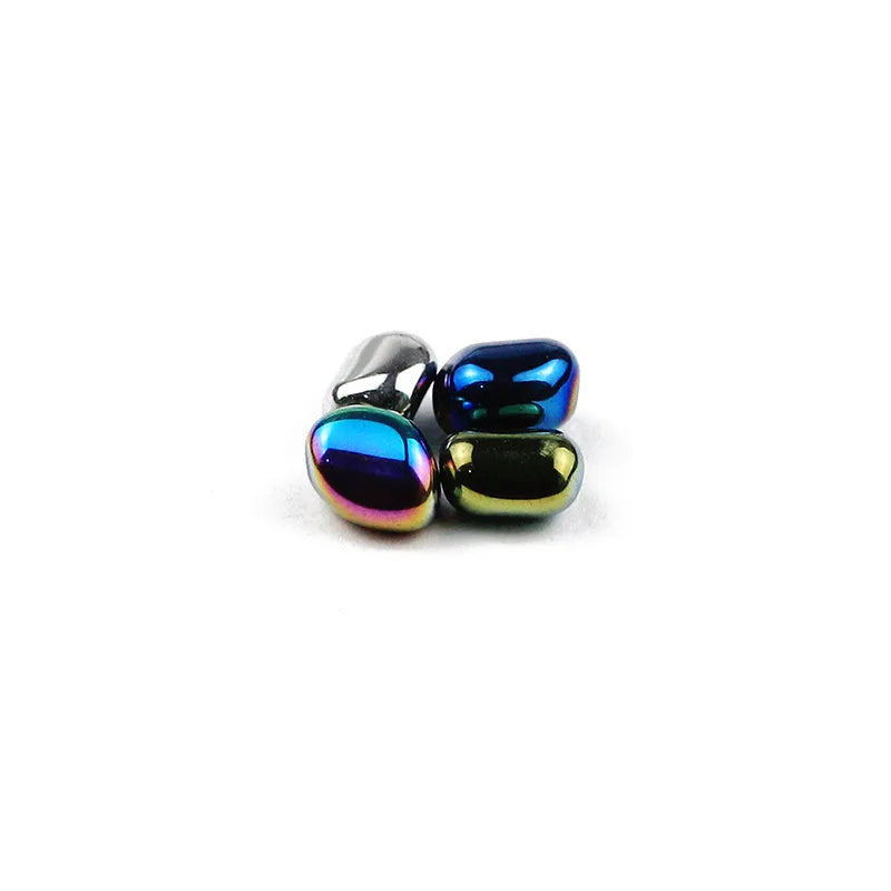 Black Hematite Irregular Barrel Magnetic Bead Strand