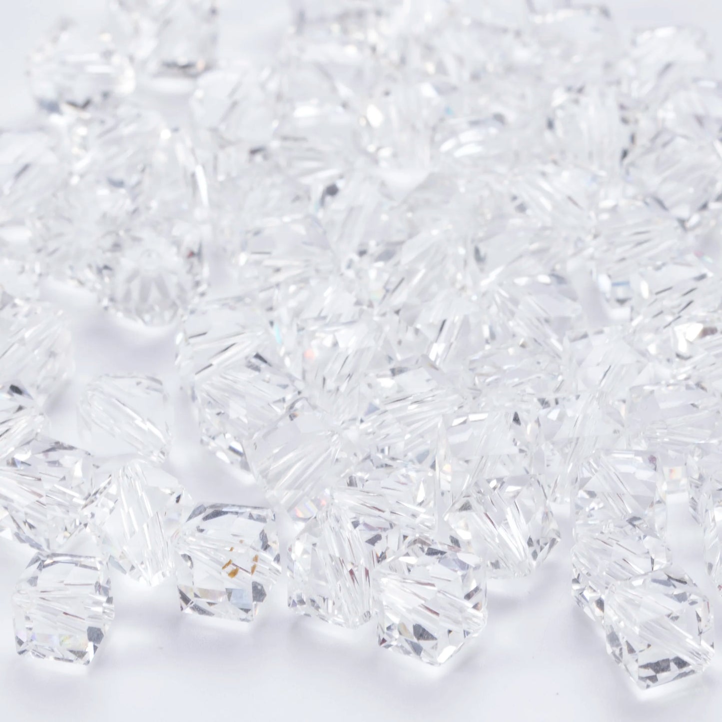 20Pcs Cube Glass AB Spacer Beads