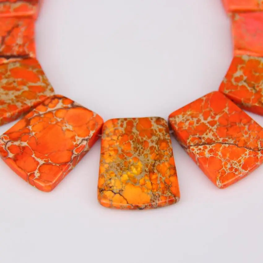 HQ Sea Sediment Stone Graduated Flat Square Bead Strand (17-35x25-28mm)