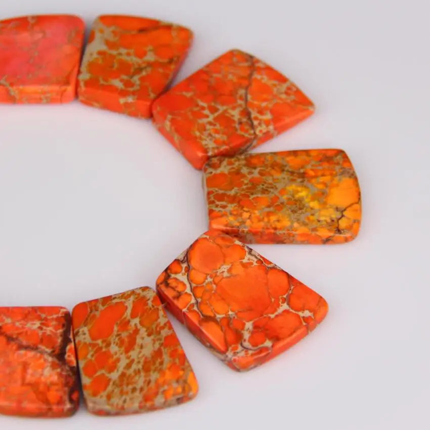 HQ Sea Sediment Stone Graduated Flat Square Bead Strand (17-35x25-28mm)
