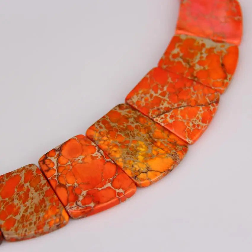 HQ Sea Sediment Stone Graduated Flat Square Bead Strand (17-35x25-28mm)