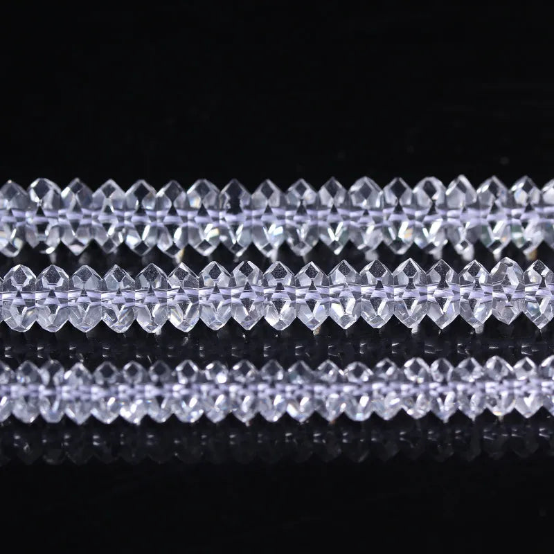 Natural Clear Quartz Rondelle Bead Strand
