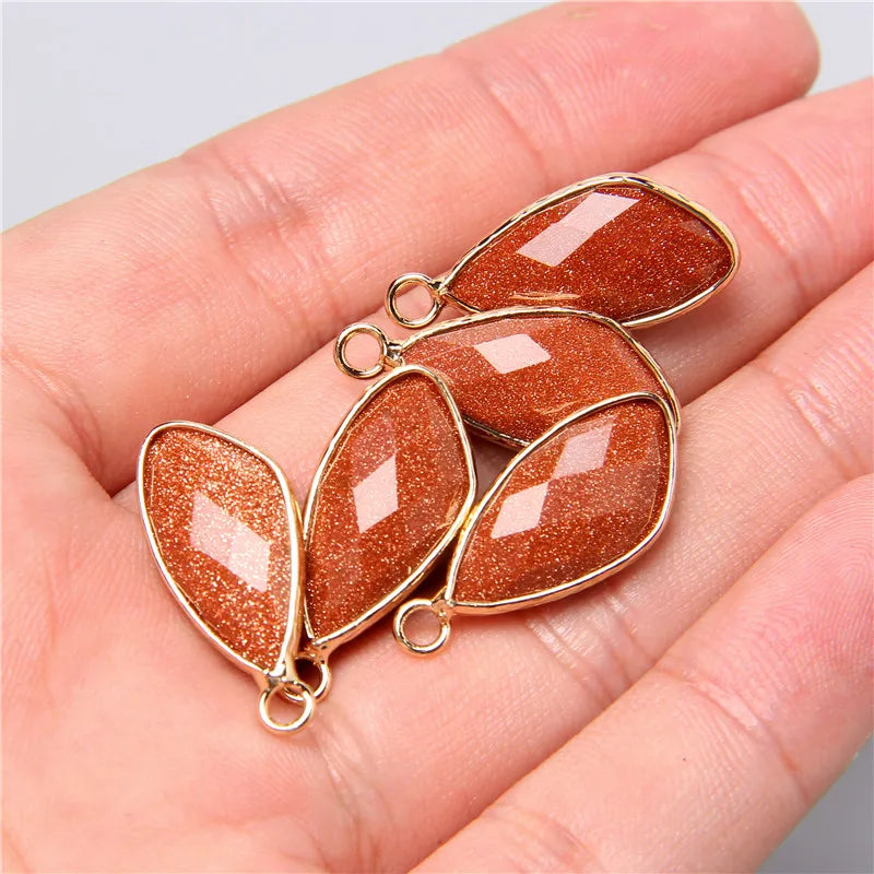 2 Pack Natural Stone Teardrop Pendant