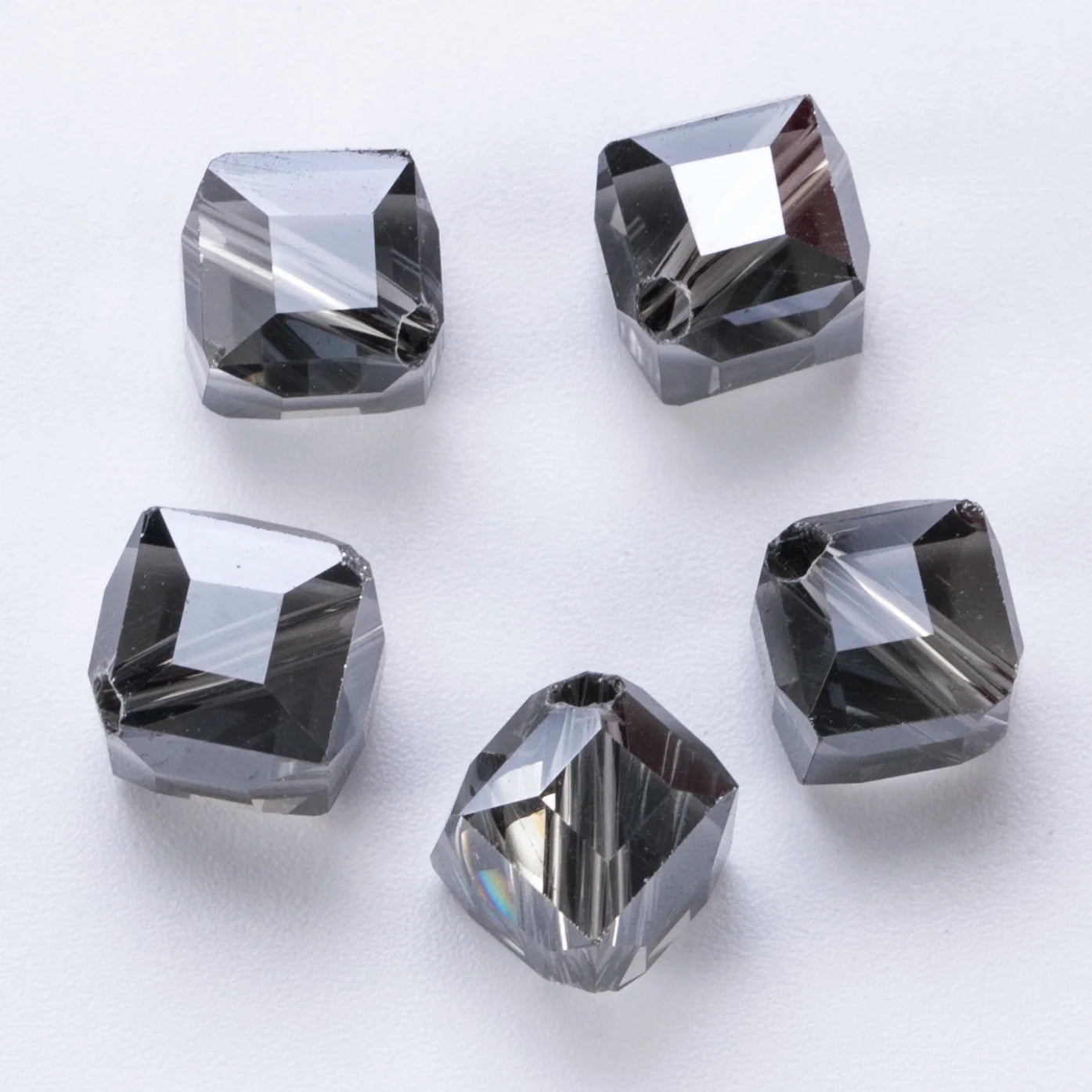 20Pcs Cube Glass AB Spacer Beads