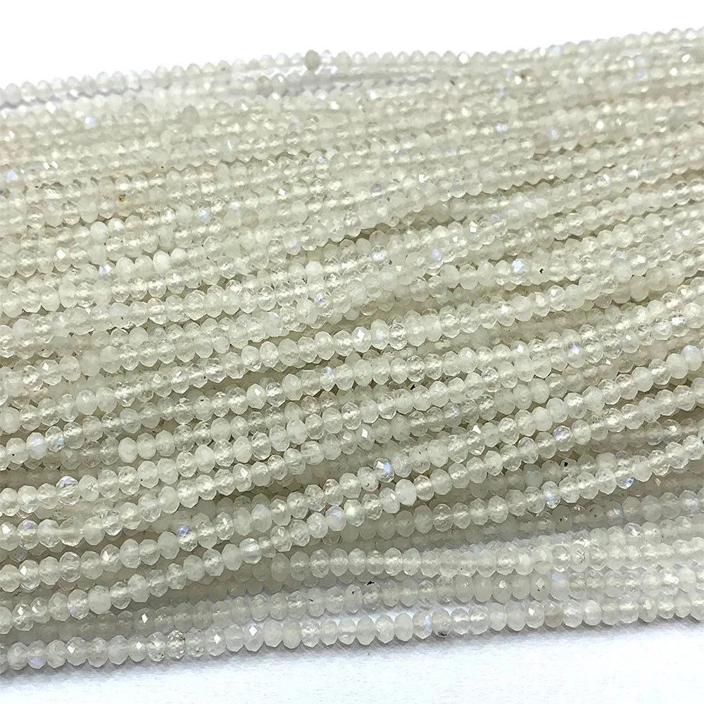 Natural Moonstone Faceted Small Rondelle Bead Strand