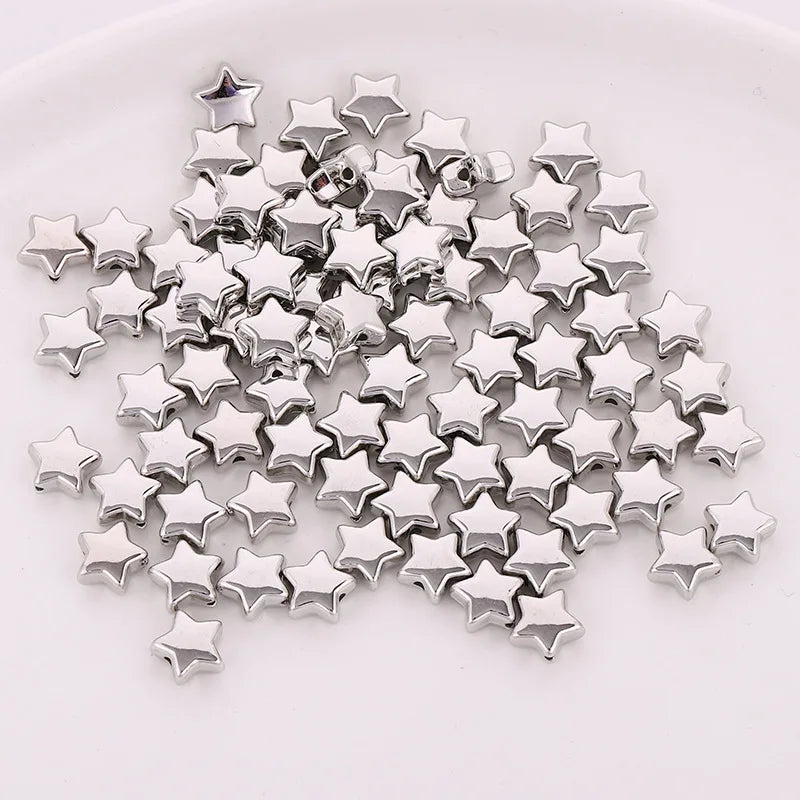 6mm Metallic Acrylic Mini Star Beads