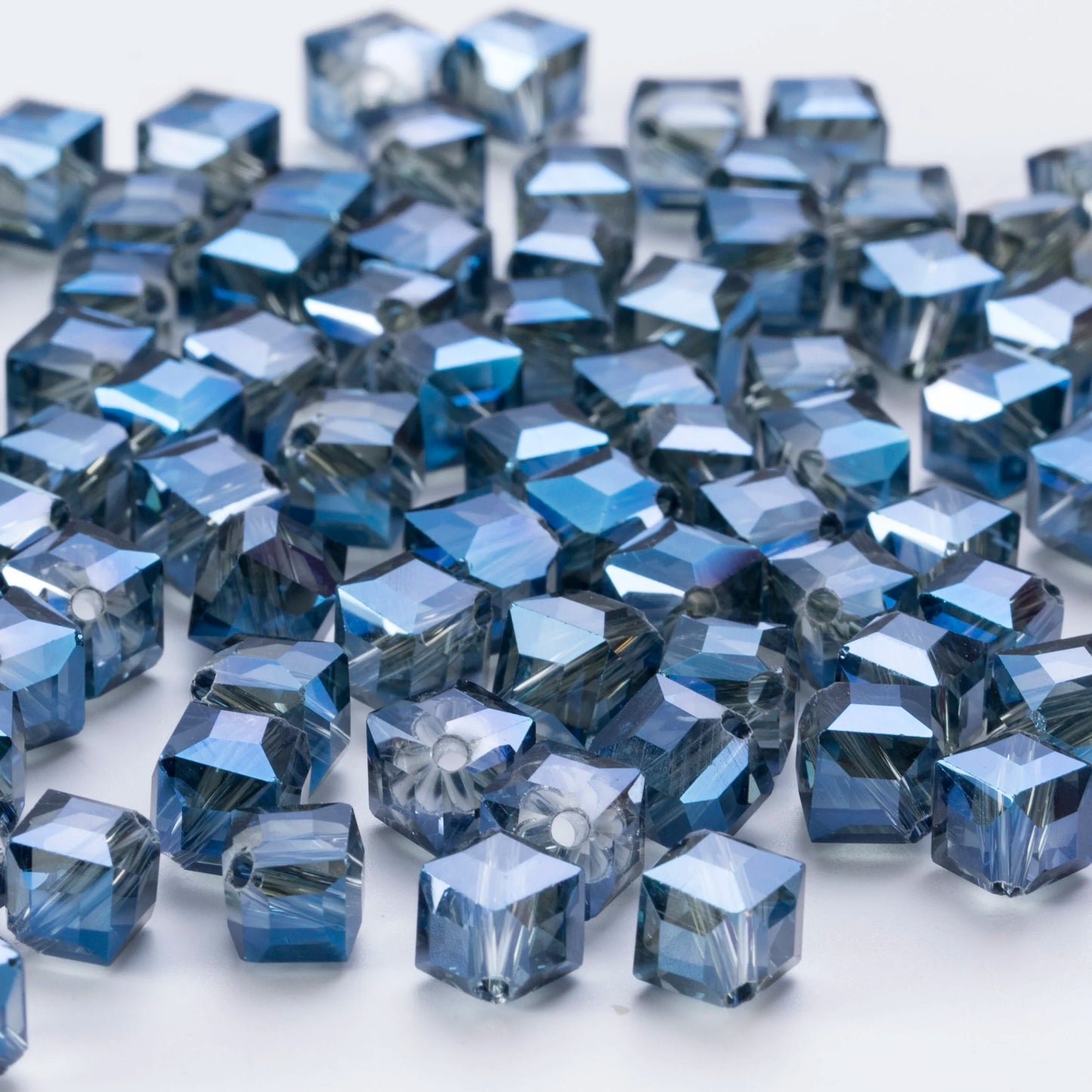 20Pcs Cube Glass AB Spacer Beads