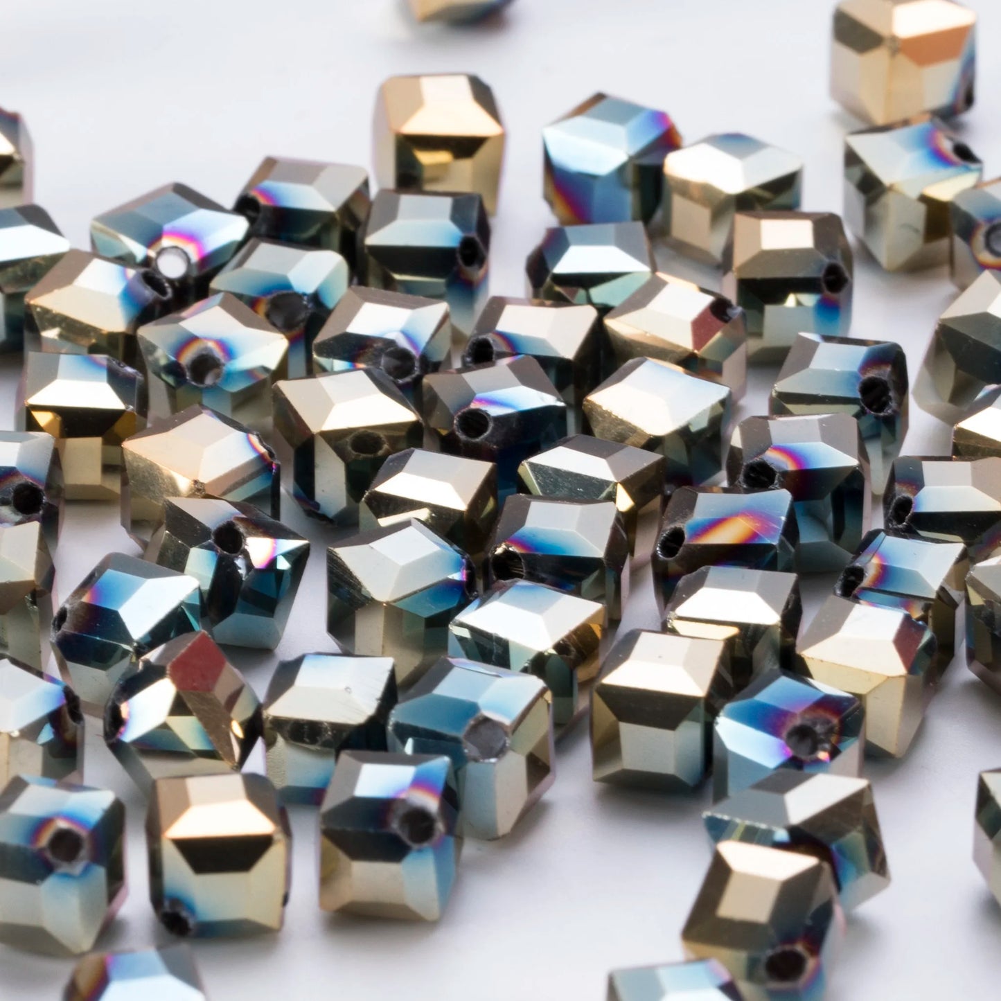 20Pcs Cube Glass AB Spacer Beads
