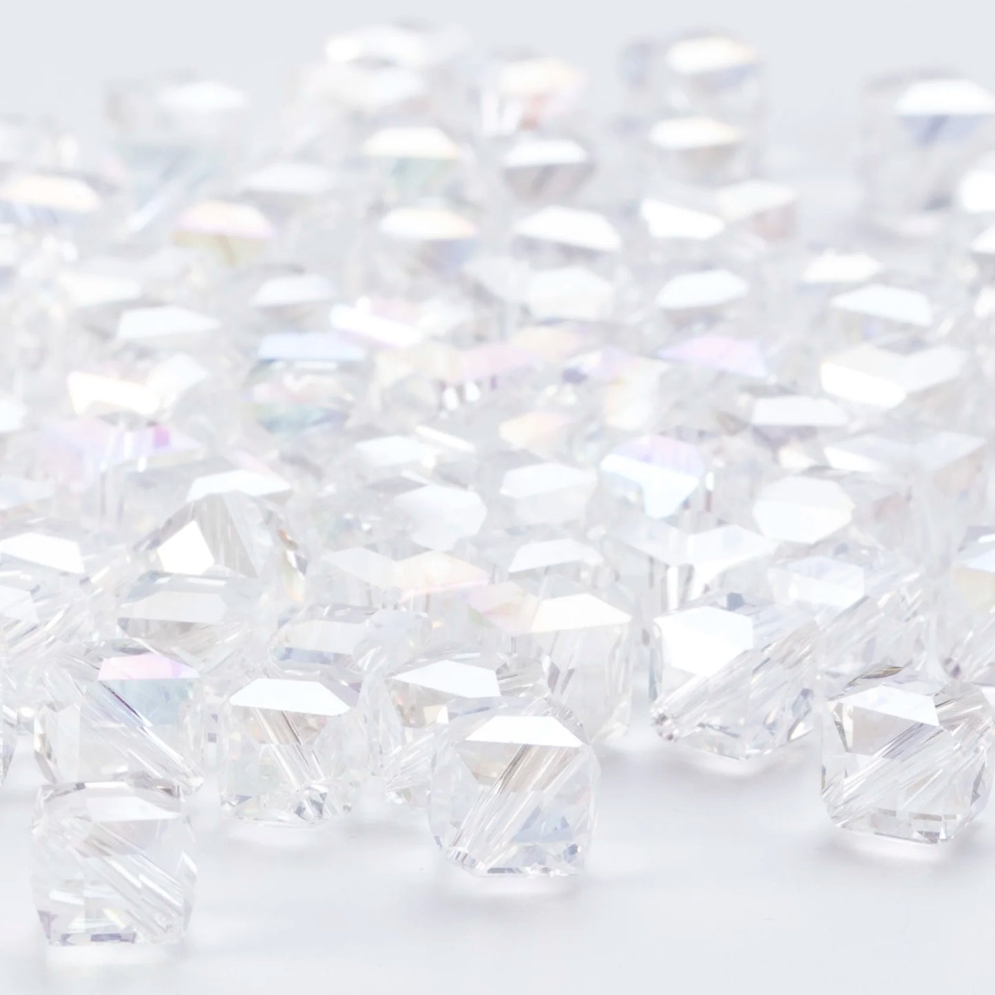 20Pcs Cube Glass AB Spacer Beads