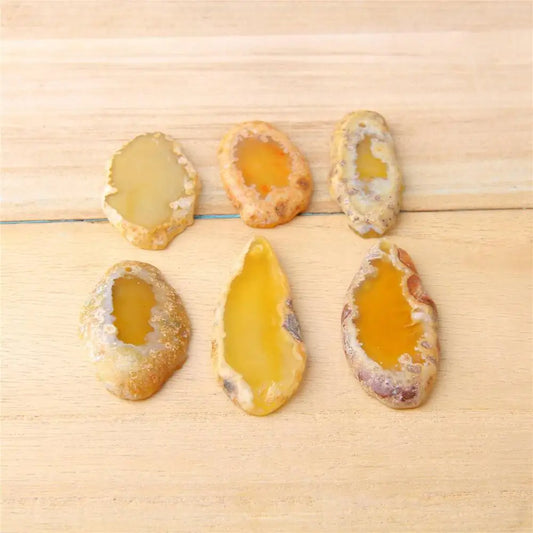 Natural Yellow Agate Slice Pendant