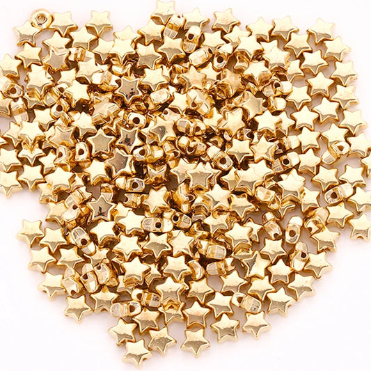 6mm Metallic Acrylic Mini Star Beads