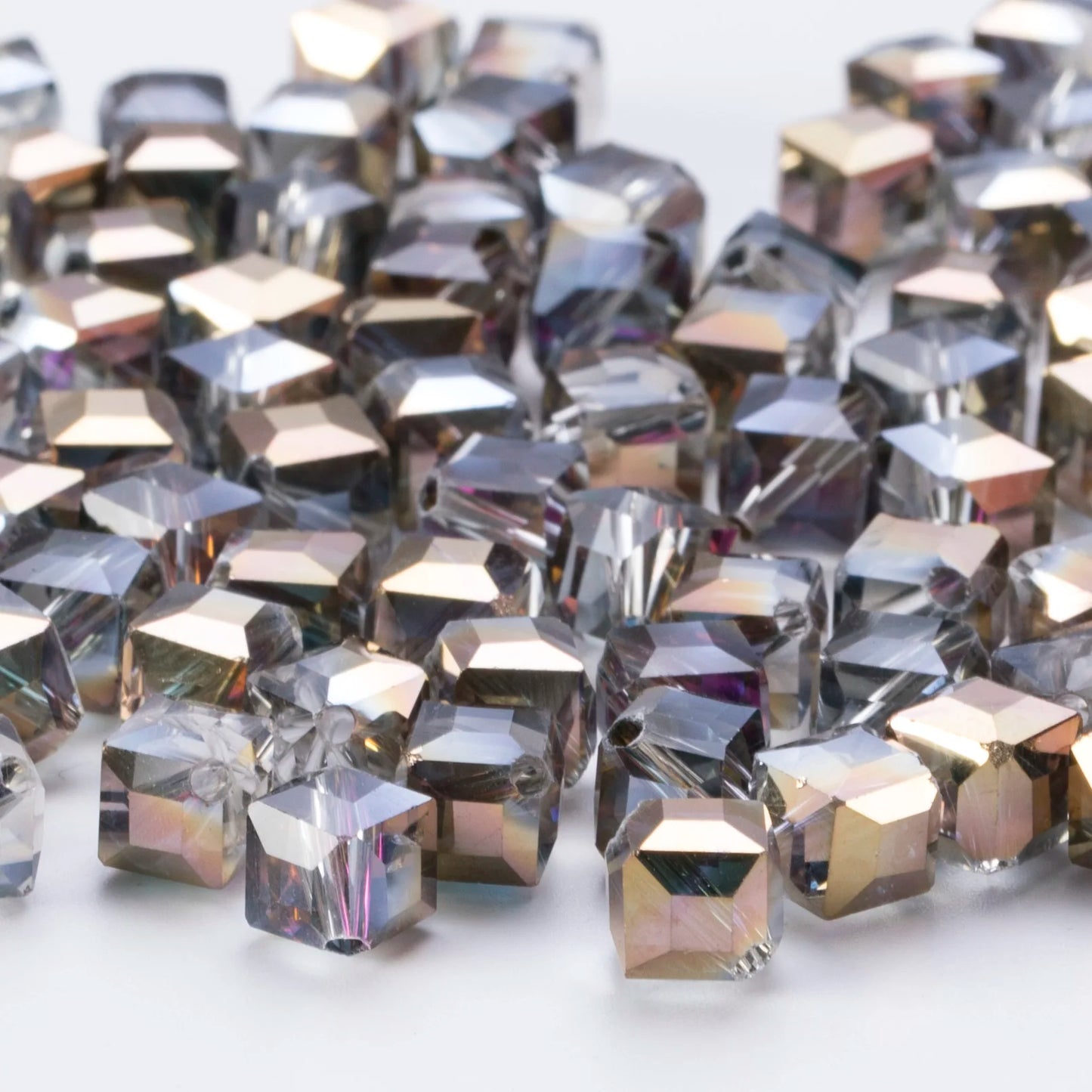 20Pcs Cube Glass AB Spacer Beads