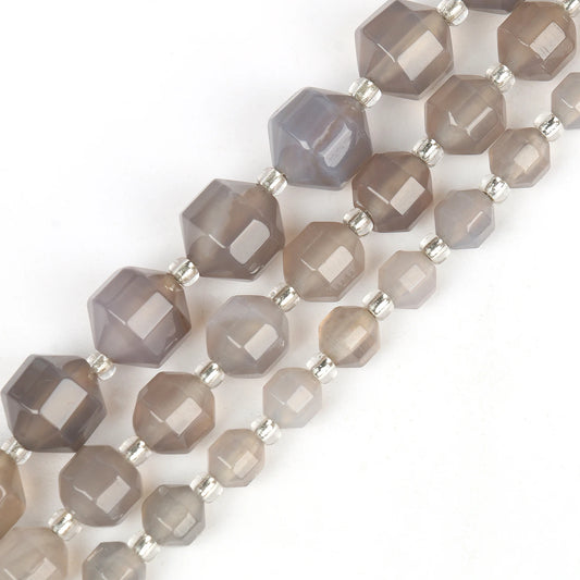 HQ Natural Gray Agate Olive Bead Strand
