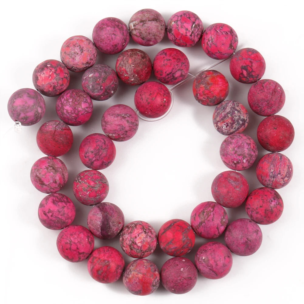Dyed Matte Fuchsia Howlite Bead Strand