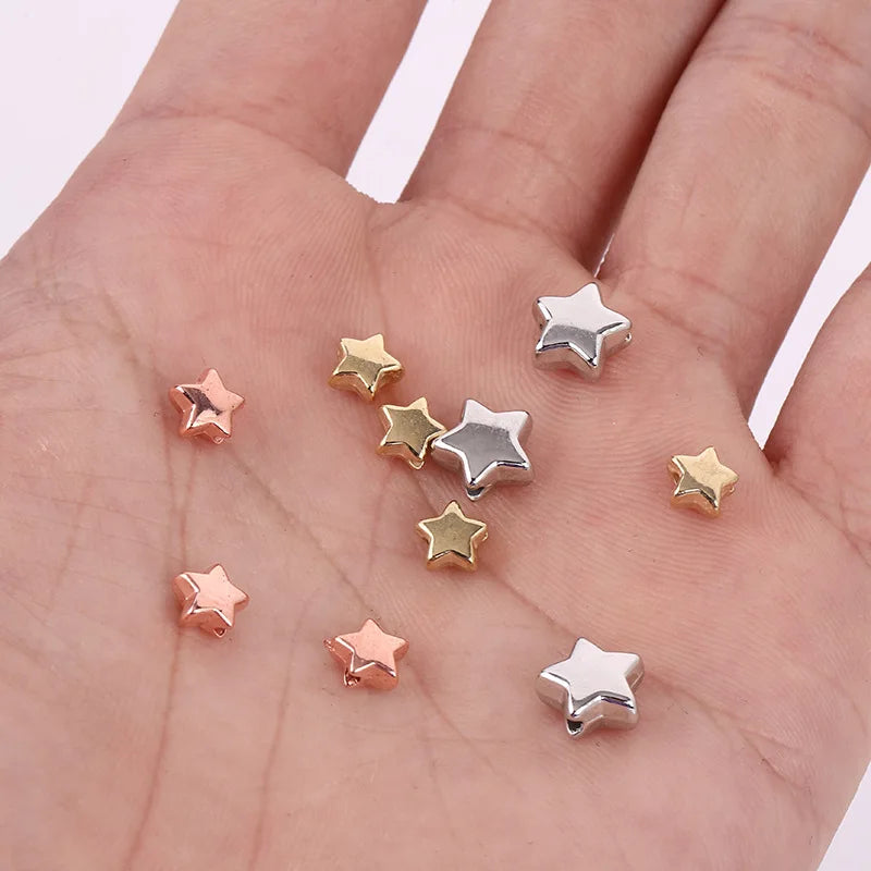 6mm Metallic Acrylic Mini Star Beads