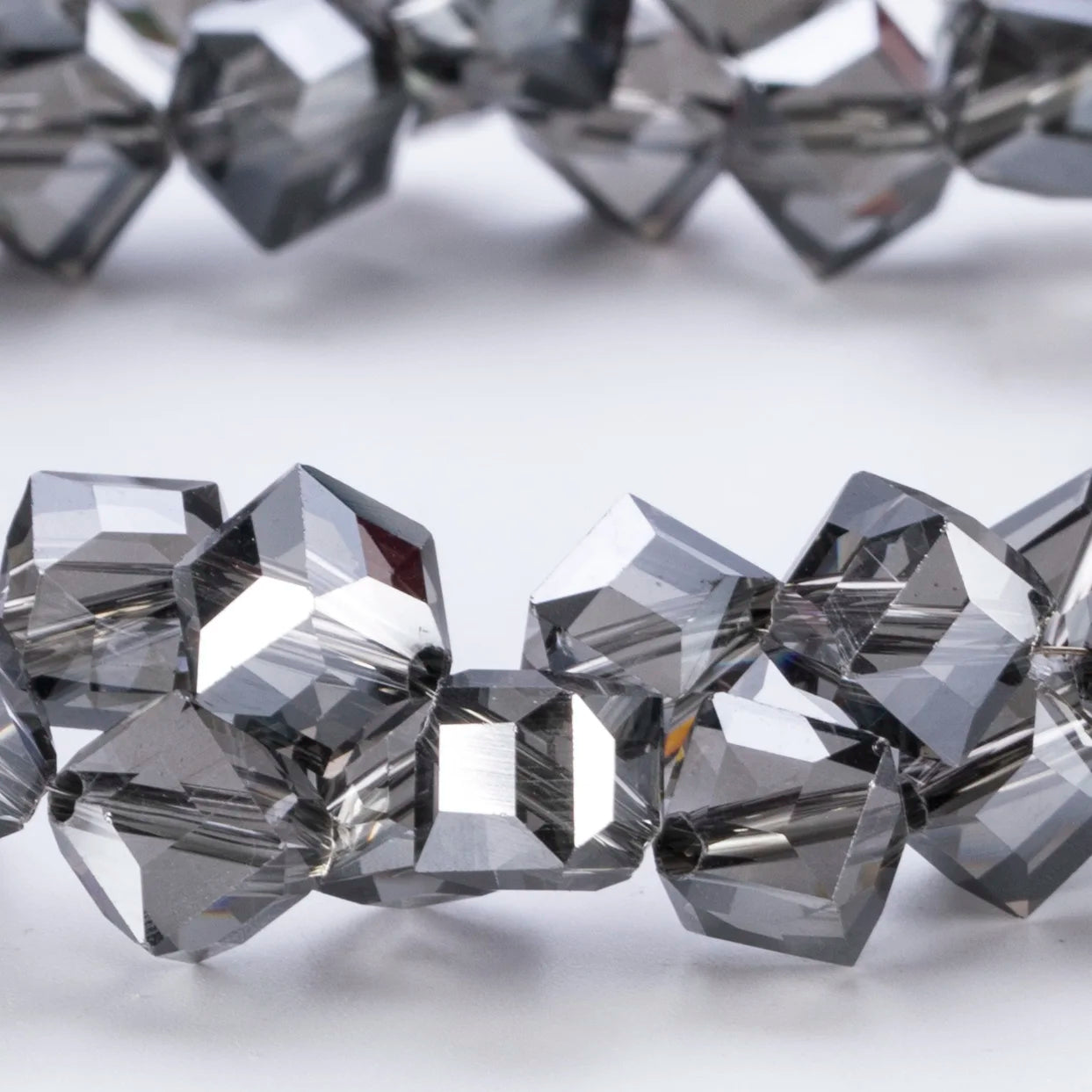 20Pcs Cube Glass AB Spacer Beads