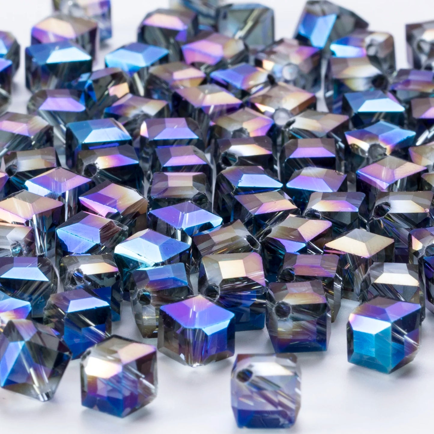 20Pcs Cube Glass AB Spacer Beads