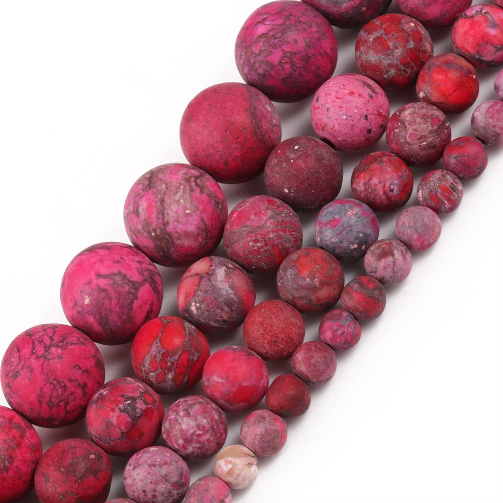 Dyed Matte Fuchsia Howlite Bead Strand