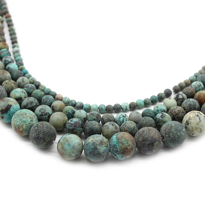 Natural Matte African Turquoise Bead Strand