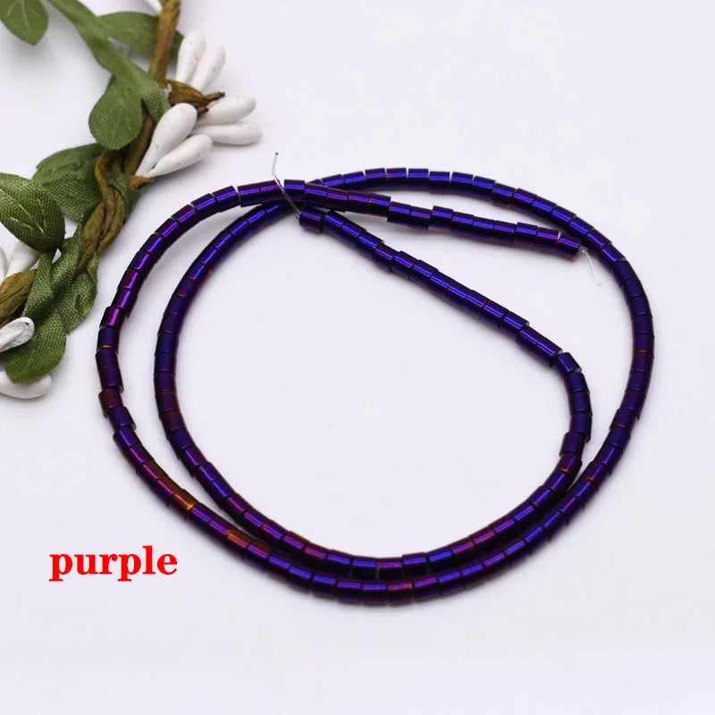 Natural Hematite Stone Barrel Spacer Bead Strand