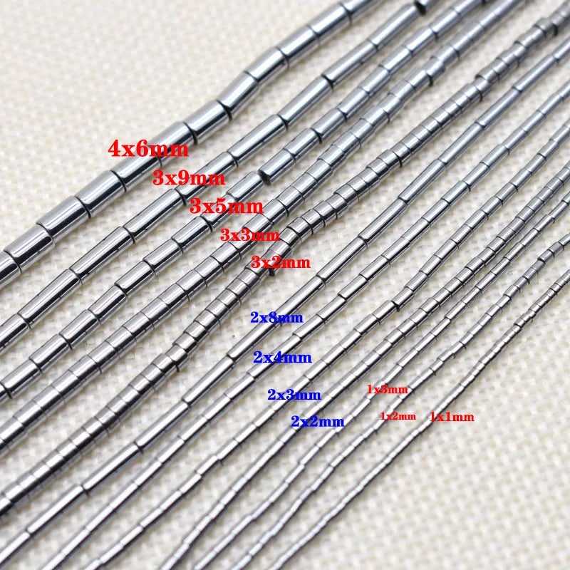Natural Hematite Stone Barrel Spacer Bead Strand