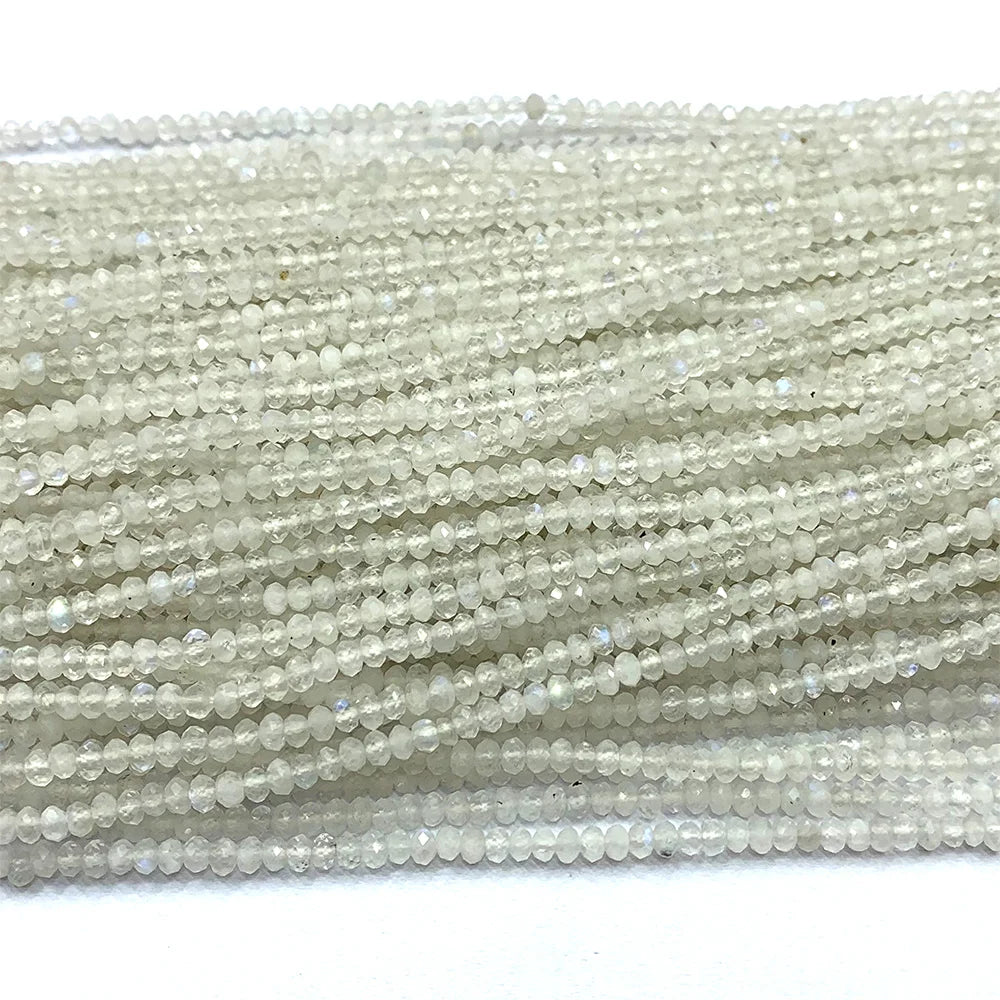 Natural Moonstone Faceted Small Rondelle Bead Strand