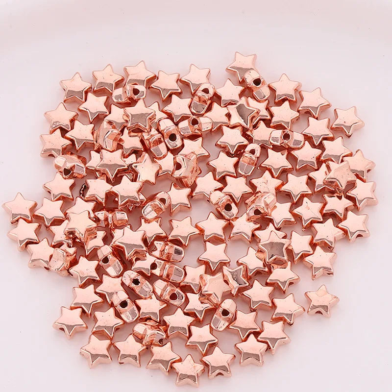6mm Metallic Acrylic Mini Star Beads