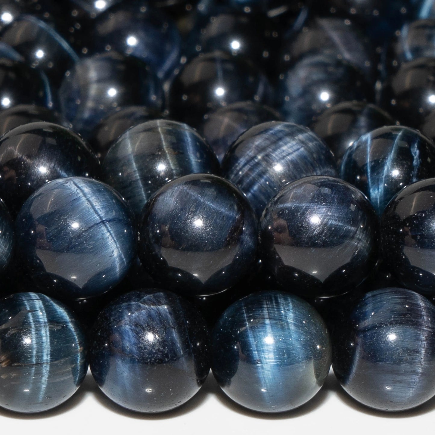 Dyed Deep Navy Blue Tiger Eye Bead Strand (6/8/10/12mm)