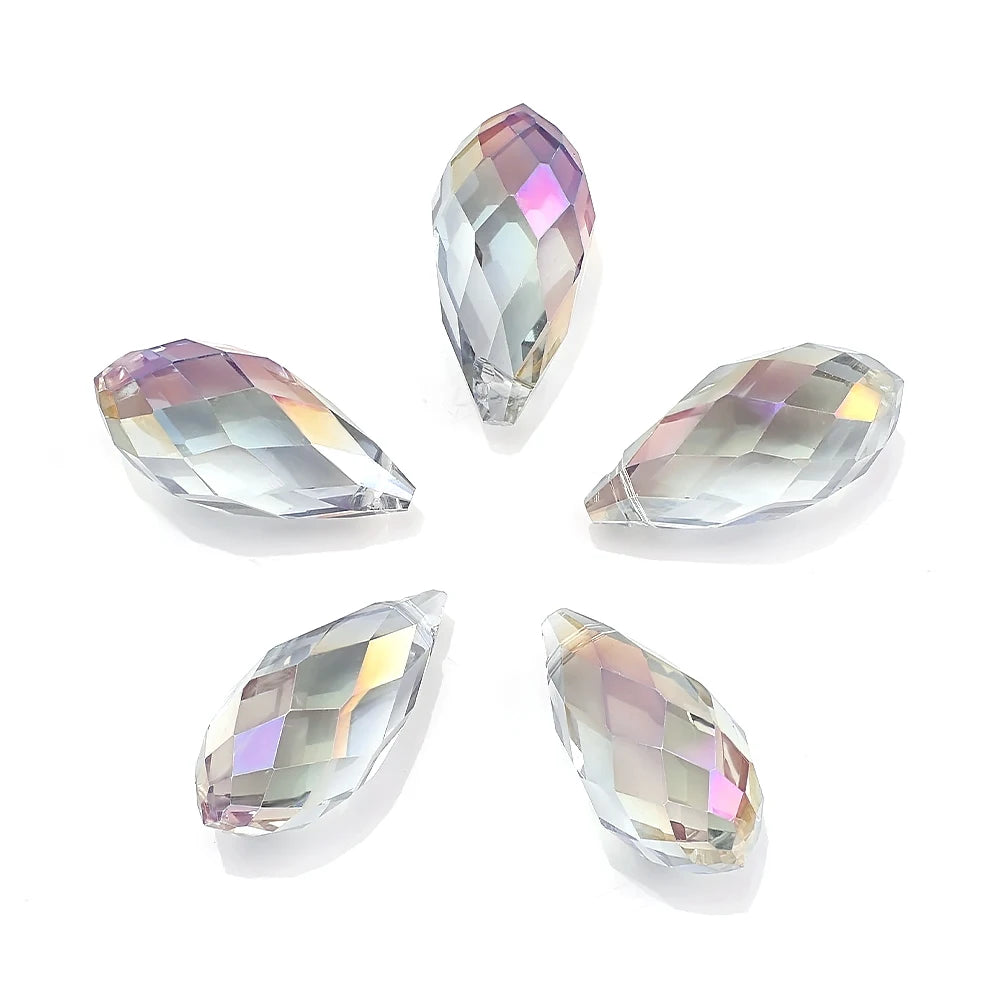 Clear AB Teardrop Glass Bead Strand