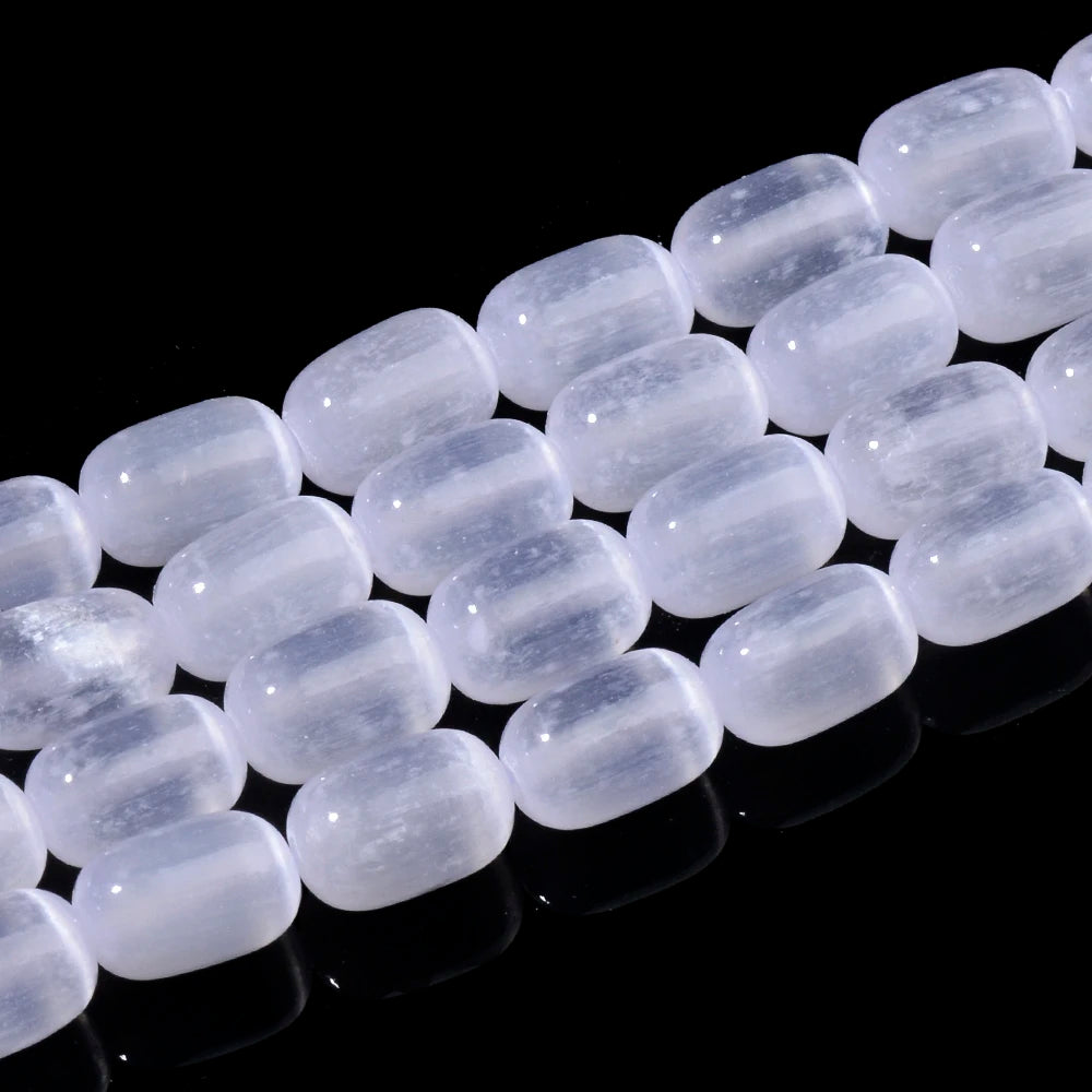 Natural Rainbow Selenite Cylinder Beads