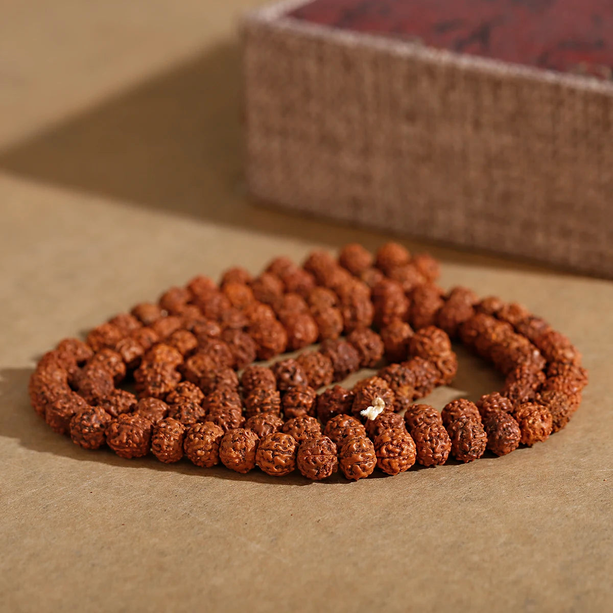 Natural Rudraksha Vajra Bodhi Bead Strand (108 Beads- 6/8/10/12mm)