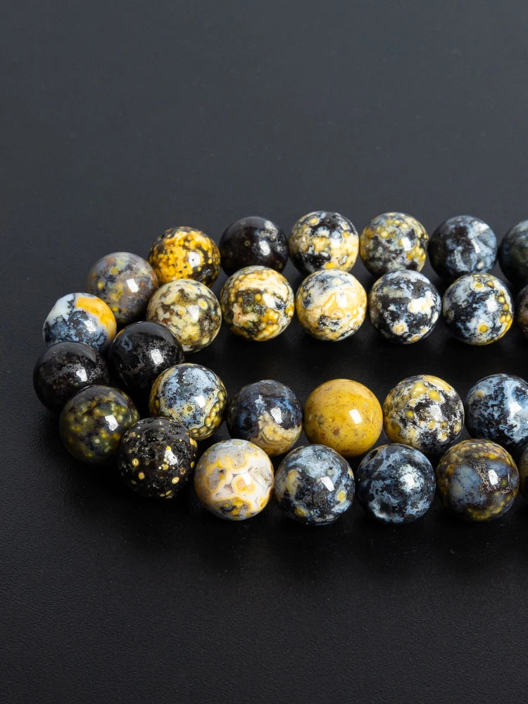 HQ Natural Blue Ocean Agate Bead Strand (4/6/8/10mm)