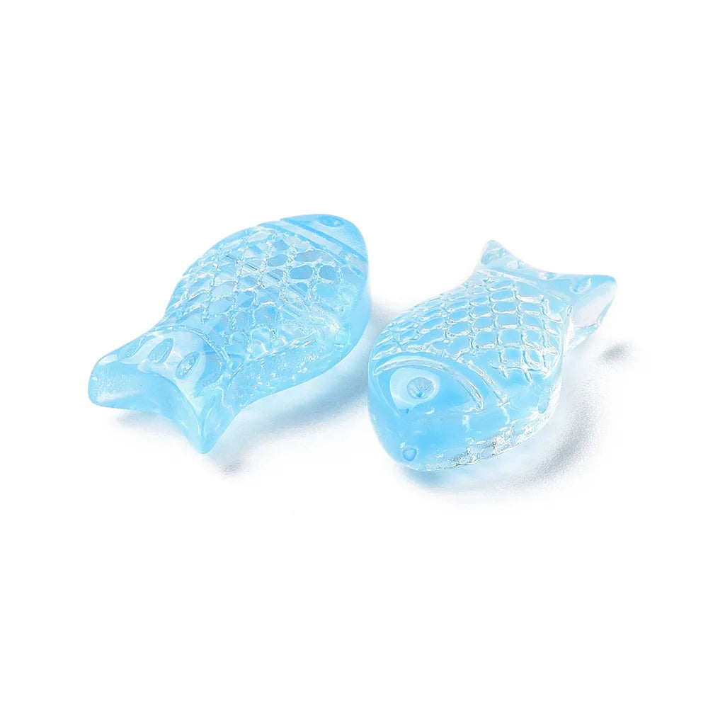 8x15mm Small Fish Handmade Glass Beads (20 pcs)