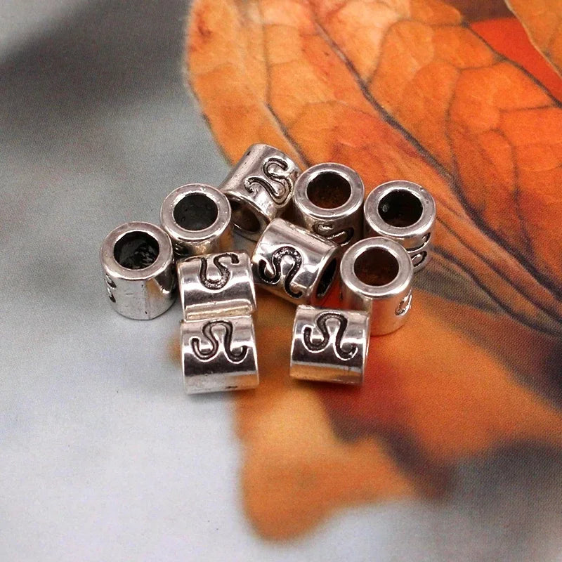 12pcs Steel Zodiac Spacer Beads 7.5x7.5mm