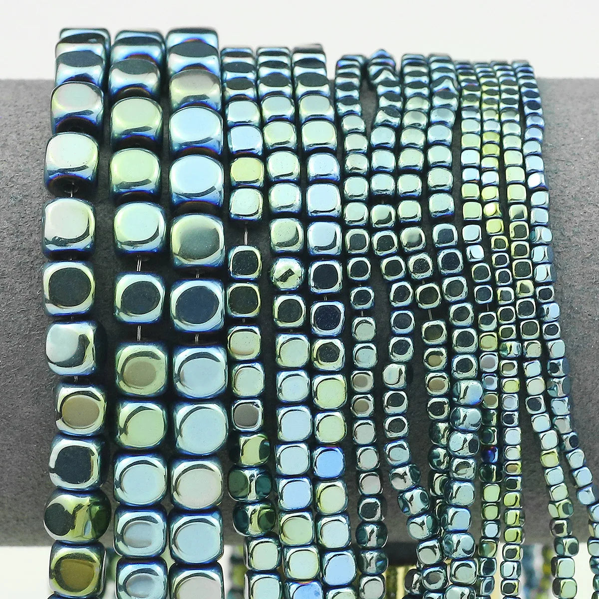 Green Hematite Cube Beads (2/3/4/6mm)