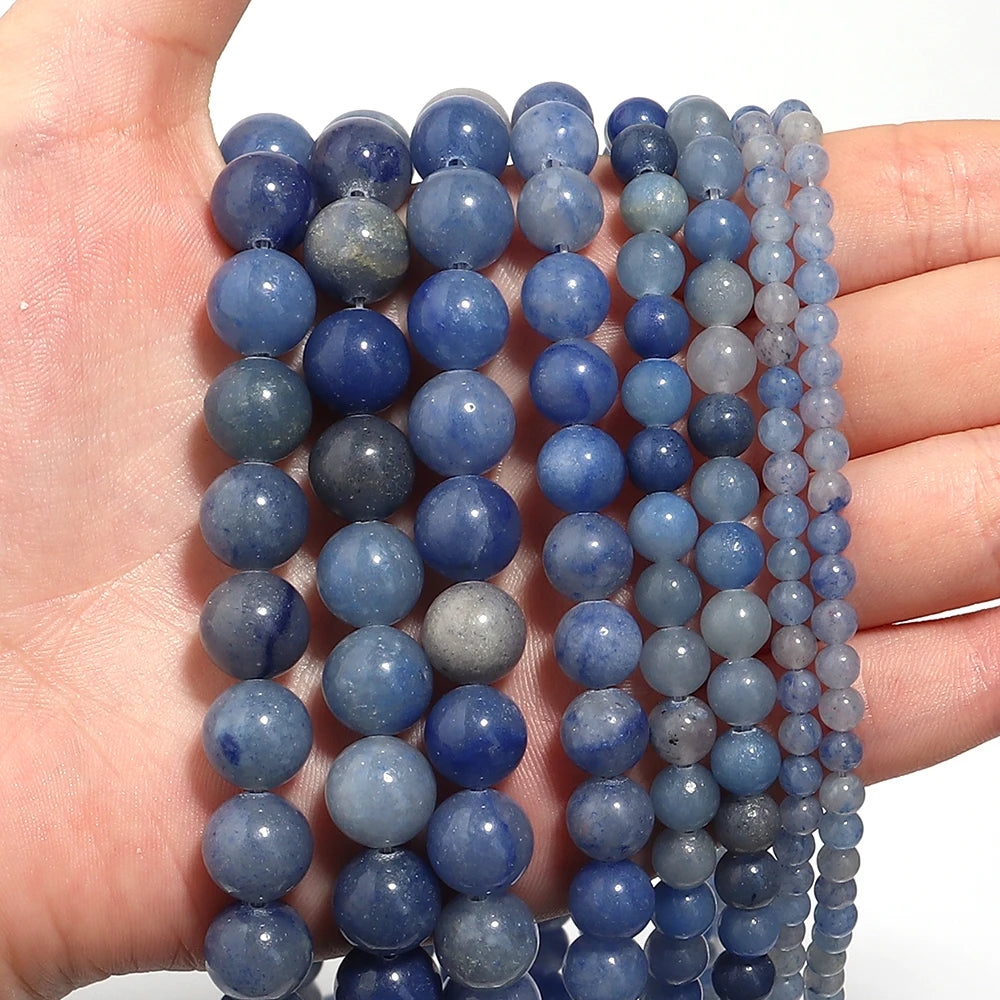 Natural Blue Aventurine Bead Strand