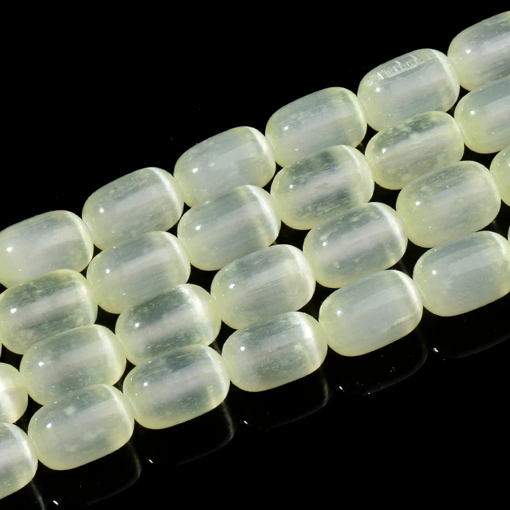 Natural Rainbow Selenite Cylinder Beads