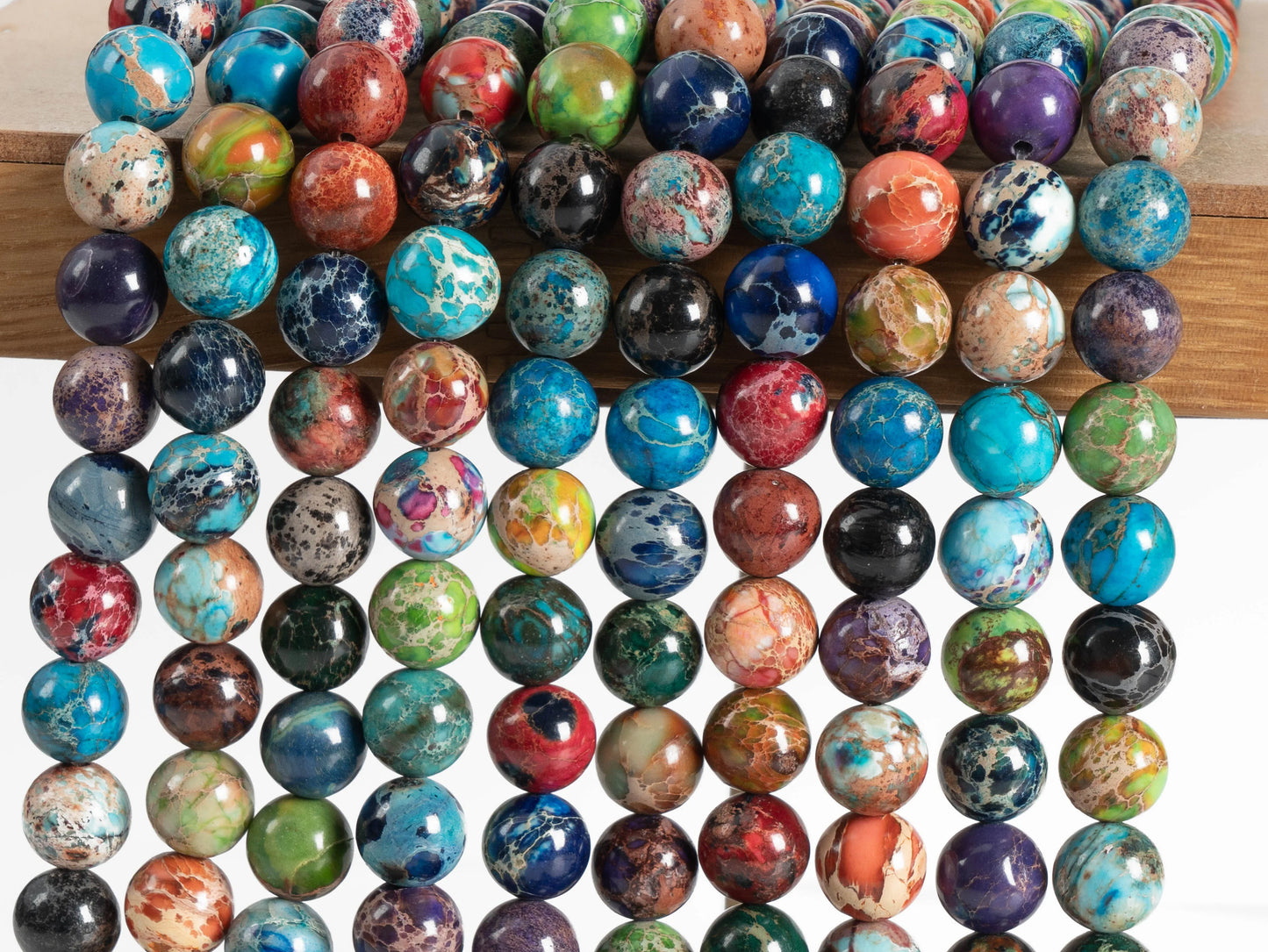 HQ Natural Multicolor Sea Sediment Imperial Jasper Beads (4/6/8/10mm)