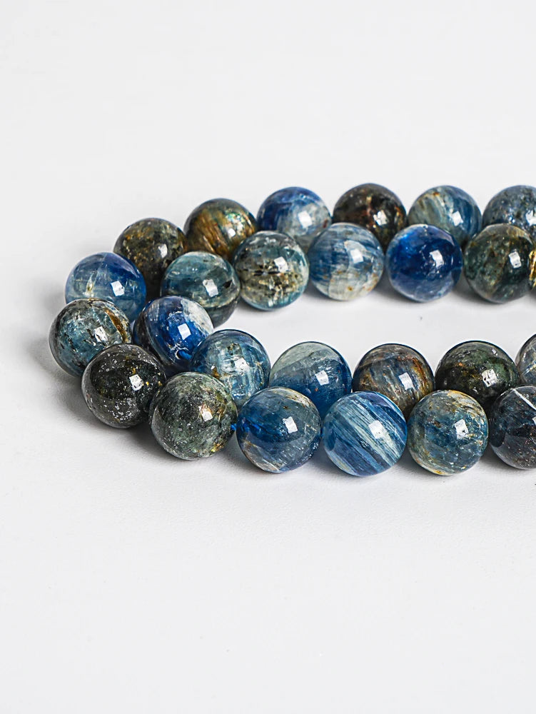 HQ Natural Deep Green Blue Kyanite Bead Strand (5-12mm)