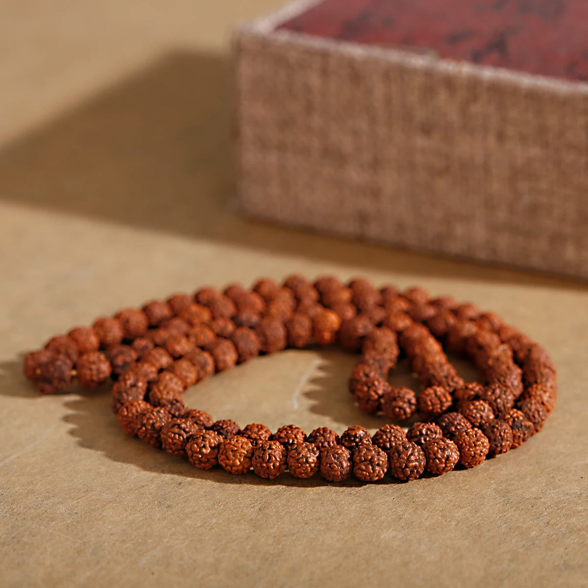 Natural Rudraksha Vajra Bodhi Bead Strand (108 Beads- 6/8/10/12mm)
