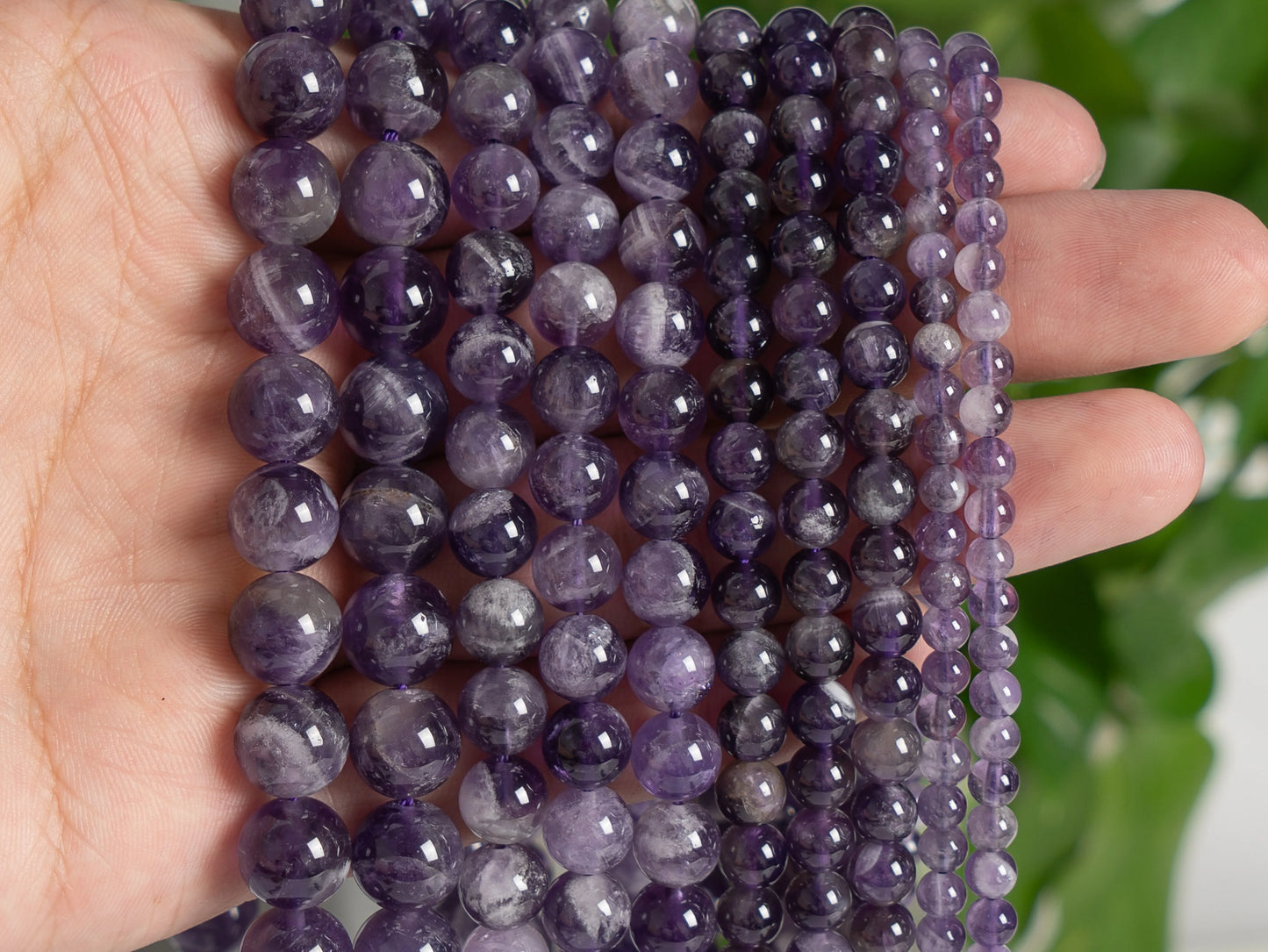 HQ Natural Dog-Tooth Amethyst Bead Strand (4/6/8/10mm)