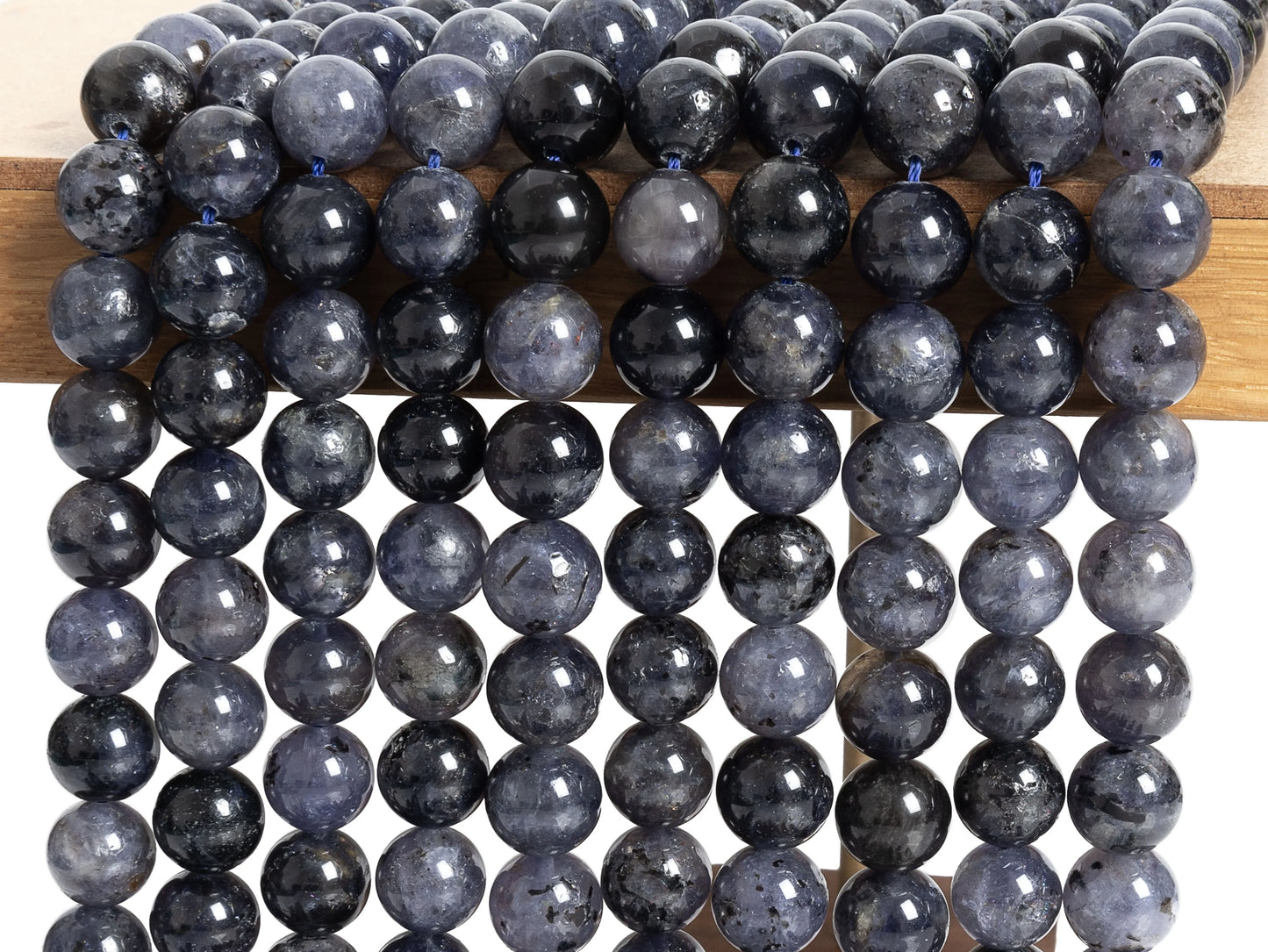 HQ Natural Blue Lolite Bead Strand (6mm)