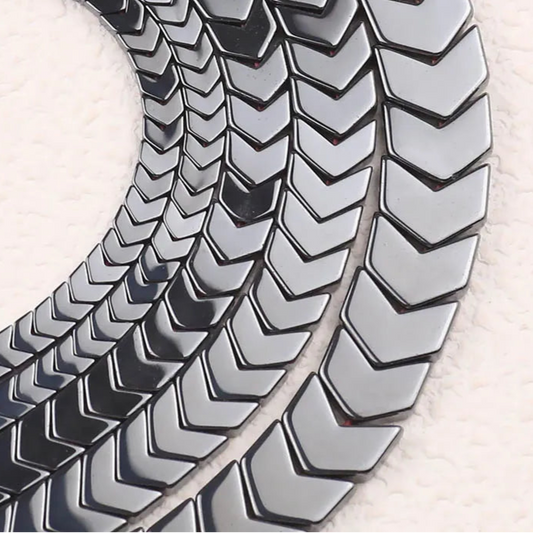 Black Hematite V-Shape Magnetic Bead Strand