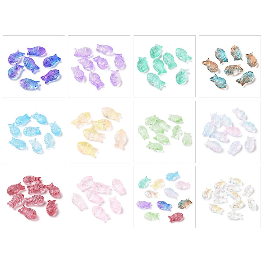 8x15mm Small Fish Handmade Glass Beads (20 pcs)