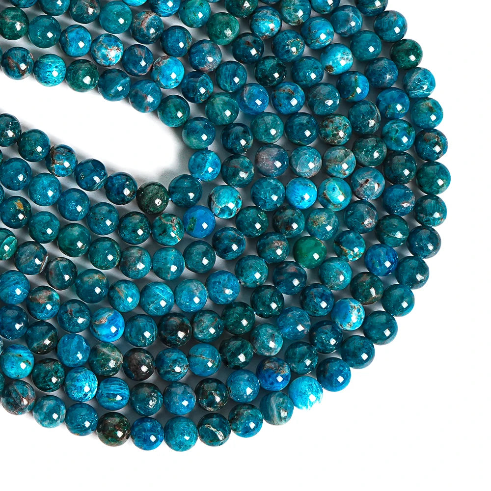 HQ Natural Bright Blue Apatite Bead Strand (6/8mm)