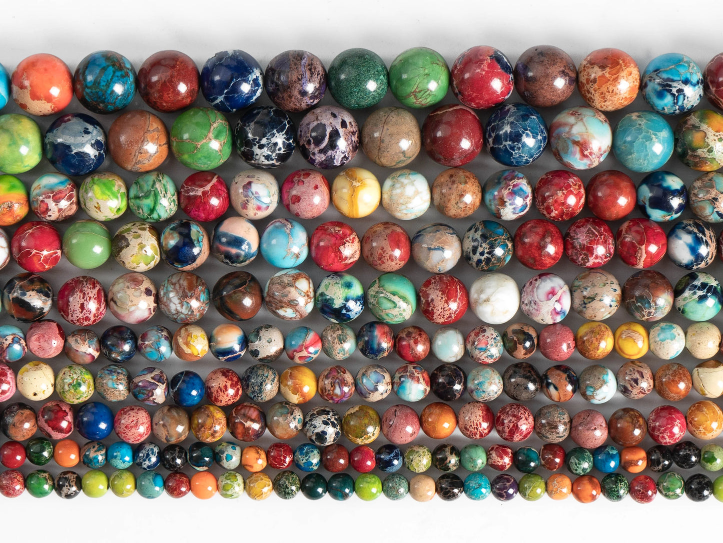 HQ Natural Multicolor Sea Sediment Imperial Jasper Beads (4/6/8/10mm)